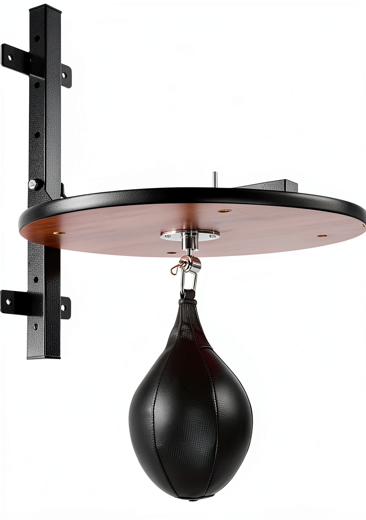Kreiaoer speed bag platform installed in a home gym