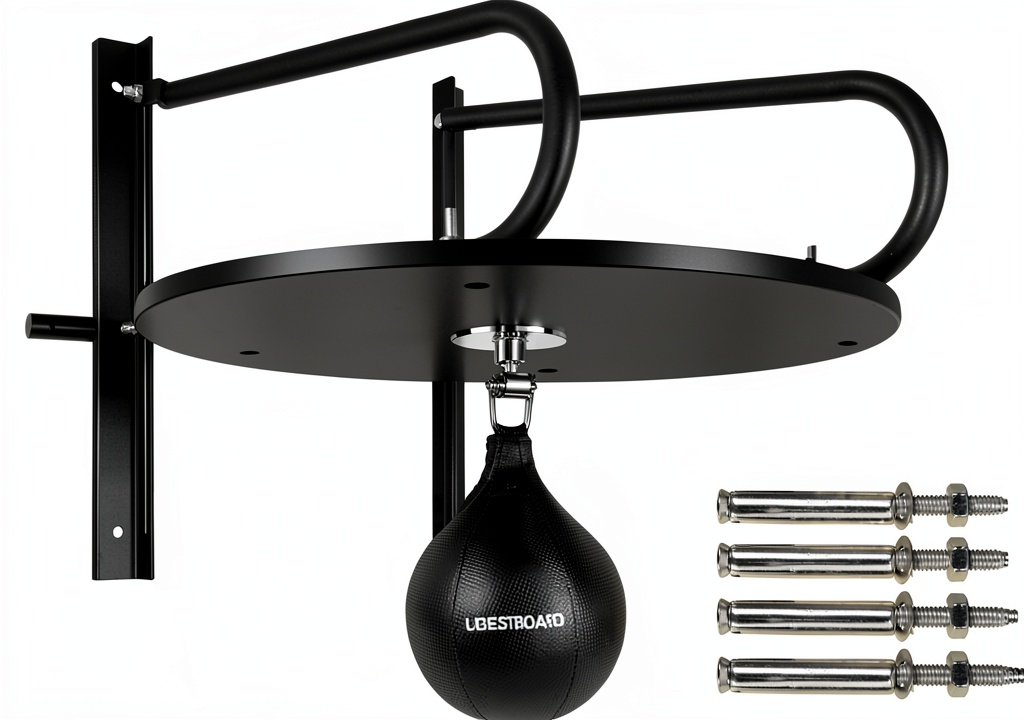 Installing UBESTBOARD Speed Punching Bag Platform PVC Black on a wall‑mounted home gym