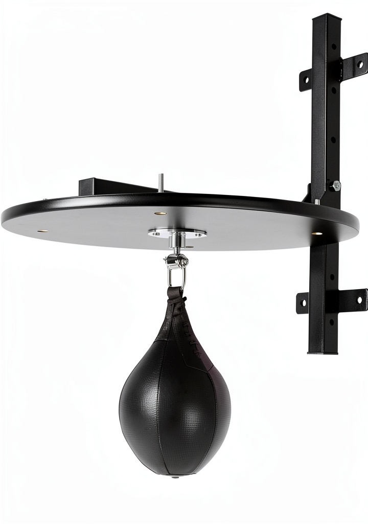 User practicing speed bag drills in a home gym