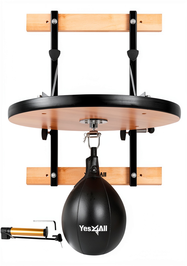 Yes4All speed bag platform mounted on a home gym wall