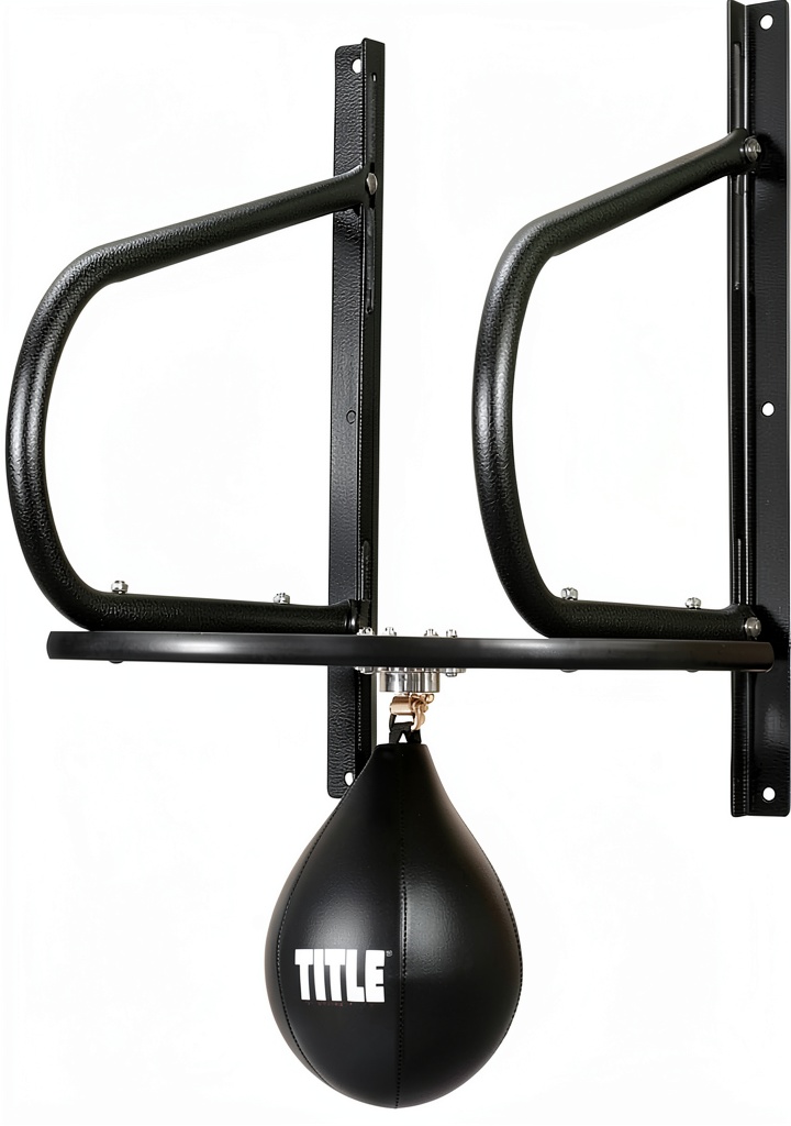Title Boxing speed bag platform installed in a home gym