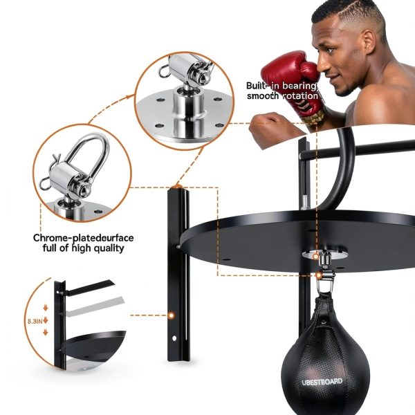 UBESTBOARD Speed Punching Bag Platform PVC Black-2